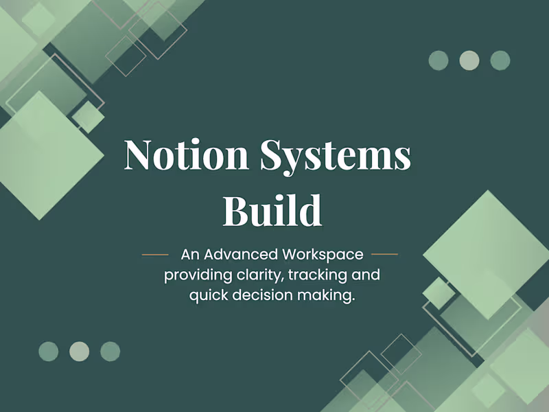 Cover image for Notion Systems Build (Advanced Workspace)