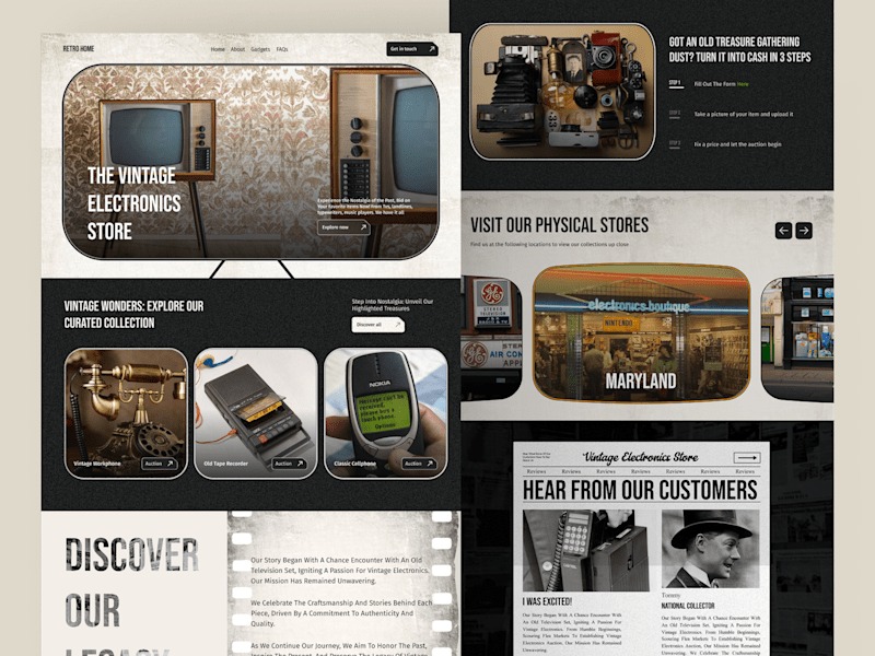 Cover image for Vintage Electronics Store - Nostalgic Marketplace Design