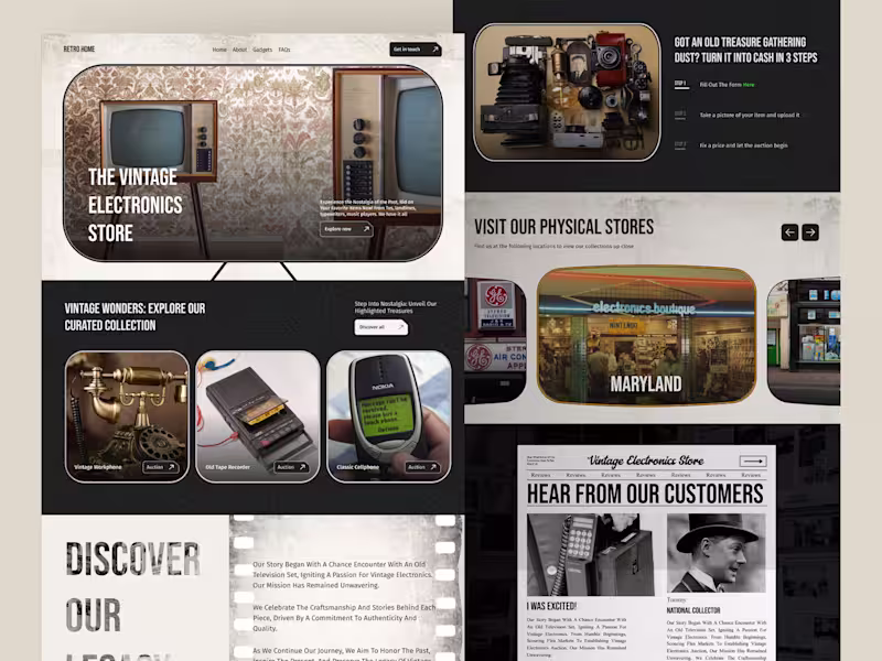 Cover image for Vintage Electronics Store - Nostalgic Marketplace Design