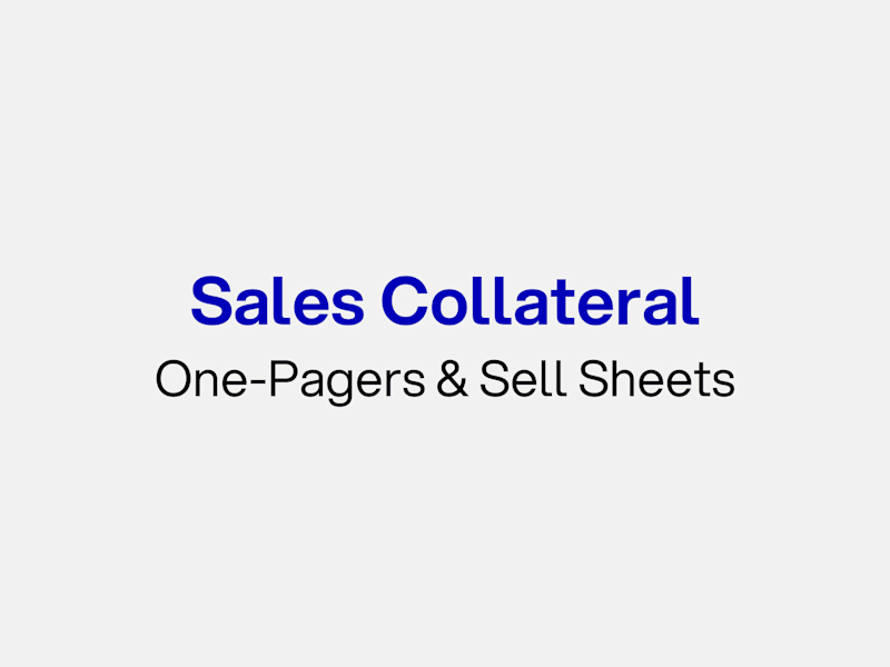 Cover image for Sales Collateral: One-Pagers & Sell Sheets