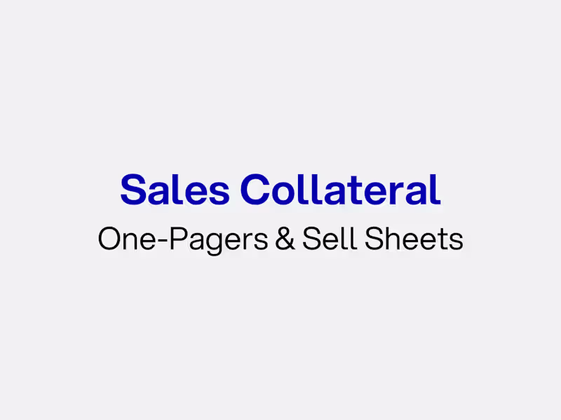 Cover image for Sales Collateral: One-Pagers & Sell Sheets