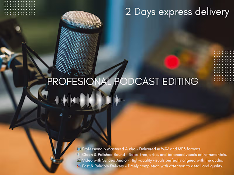 Cover image for I edit vocals to sound clean, deep, and crisp with clarity.