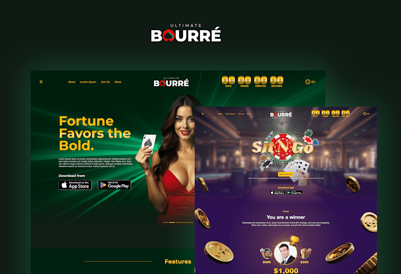 Cover image for UI/UX for Ultimate-Bourré (Framer Landing Page Design)