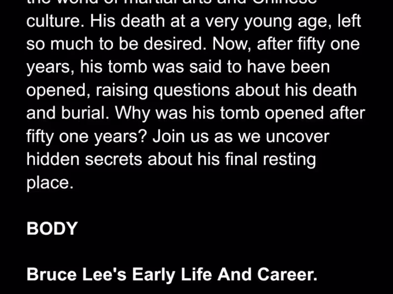 Cover image for Bruce Lee Tomb Opened After 51 Years And What They Found SHOCKE…