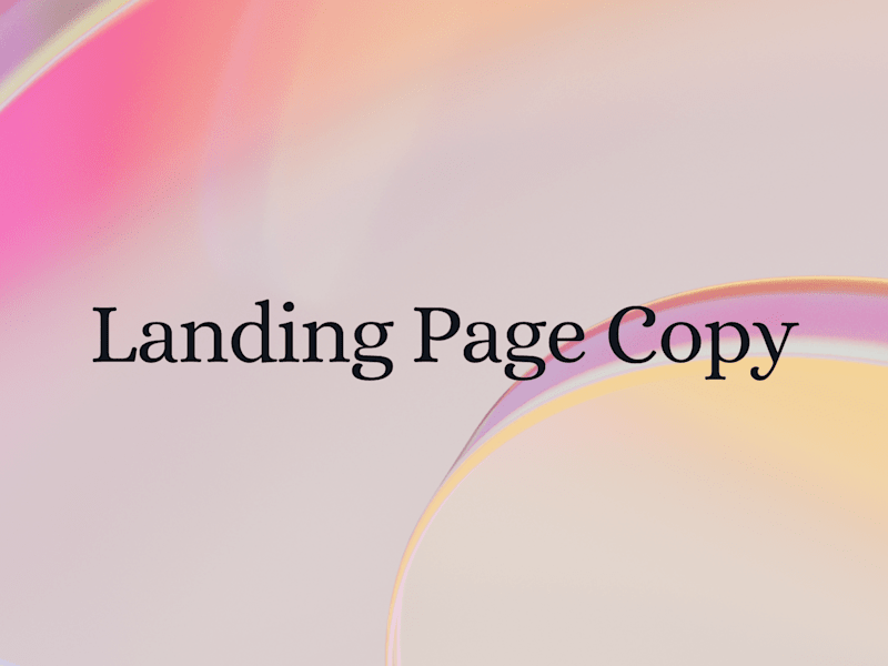 Cover image for Landing page copy