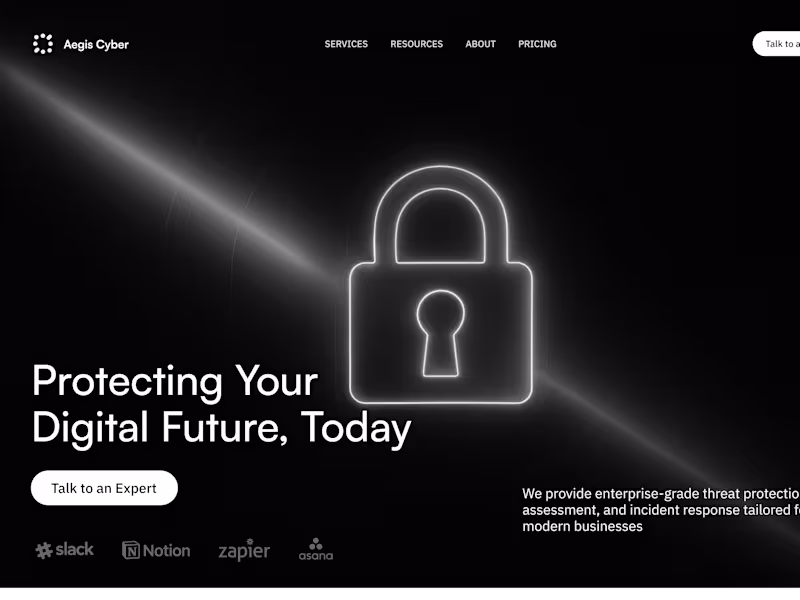 Cover image for  Cybersecurity SaaS – Landing Page Design