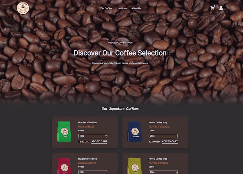 Cover image for Nuvola Coffee Shop | E-Commerce App