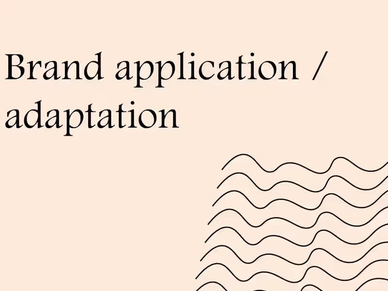 Cover image for brand application / adaptation 