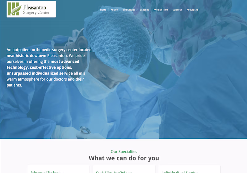 Cover image for Website Redesign - Pleasanton Surgery Center
