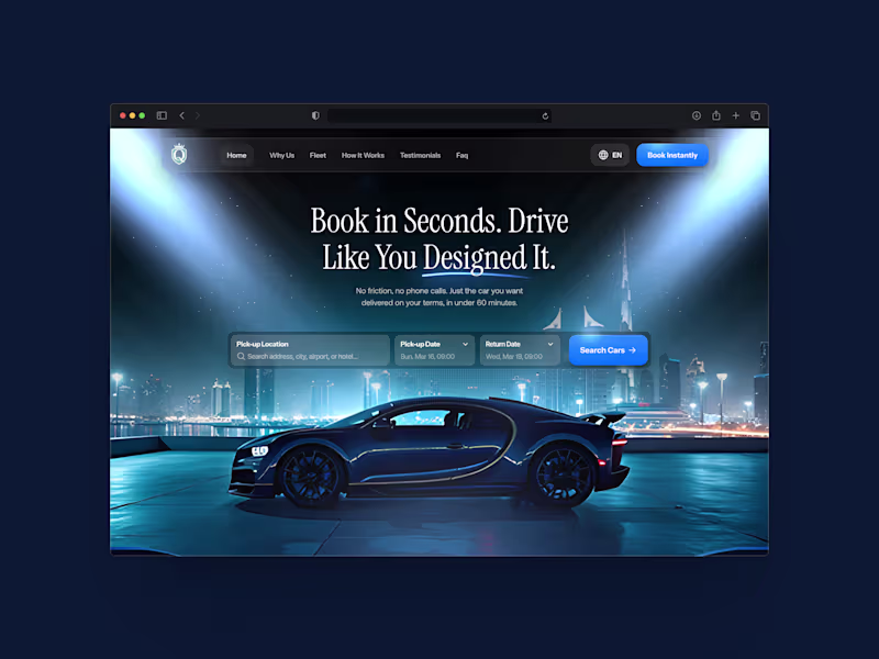 Cover image for Landing Page design for Queen of Supercars