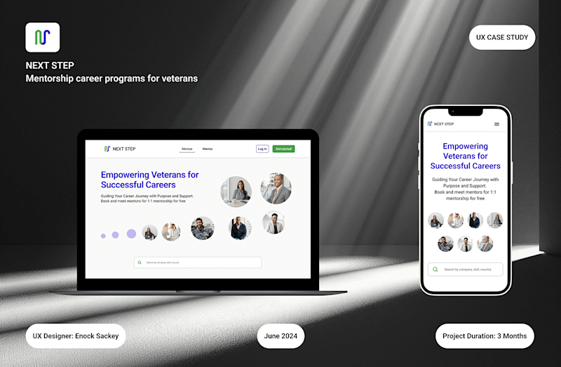 Cover image for NEXT STEP. Career mentorship program for veterans :: Behance