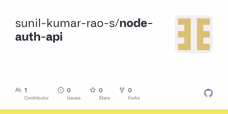 Cover image for Node.js Auth API Development
