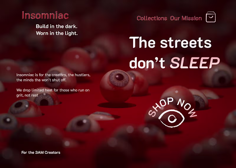 Cover image for Insomniac - Urban Streetwear Brand website