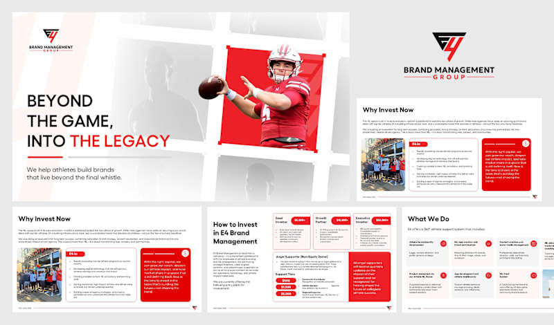Cover image for Pitch Deck Redesign for Athlete Management Company