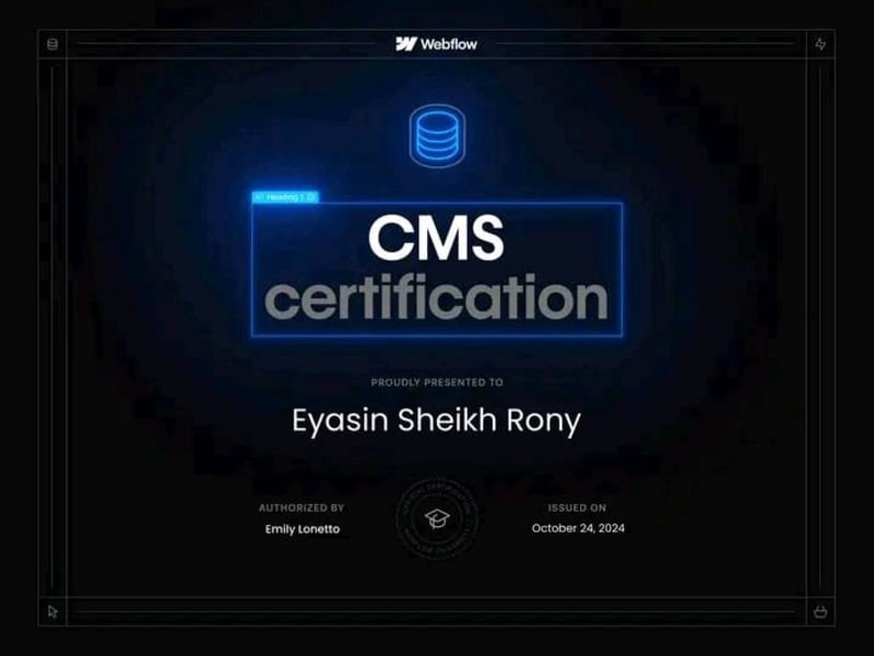 Cover image for Webflow CMS Certificate