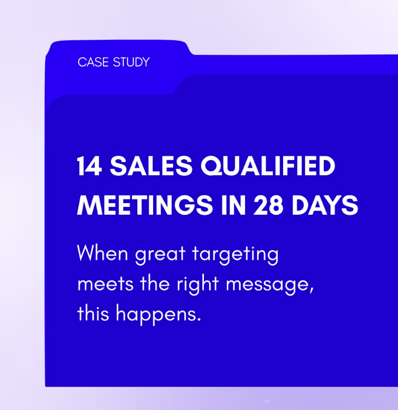 Cover image for 14 qualified meetings.
31% reply rate.
€200k+
