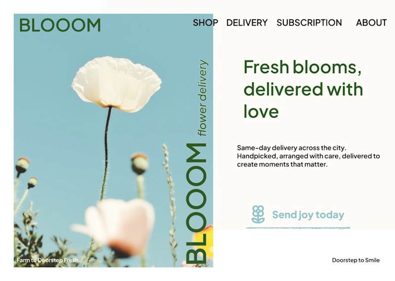 Cover image for Blooom, flower delivery website