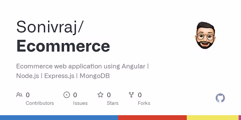 Cover image for GitHub - Sonivraj/Ecommerce: Ecommerce web application using An…