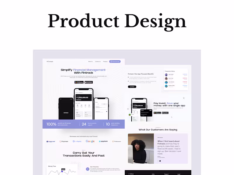 Cover image for Product Design - Website & Web App