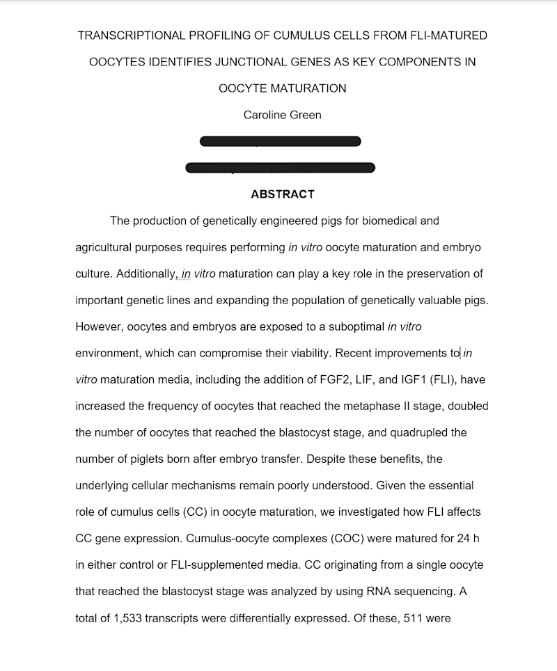Cover image for Thesis Research Summary on Gene Expression