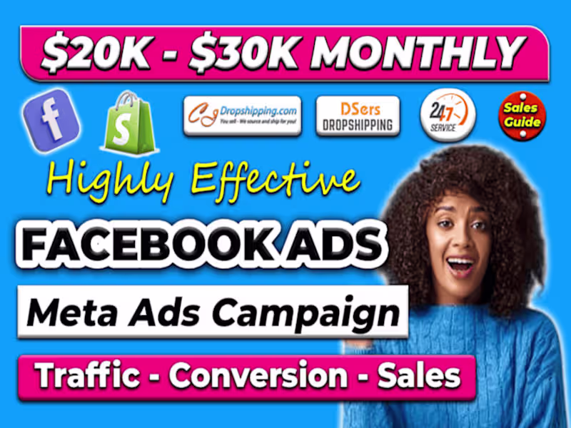 Cover image for I will promote shopify store manage ecommerce marketing sales