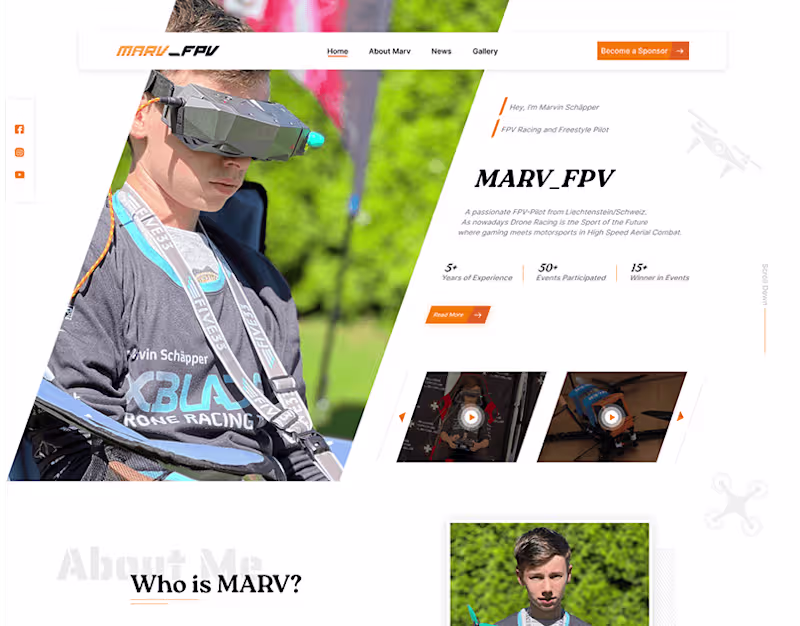 Cover image for MARV_FPV — Personal Website (Figma → Elementor)