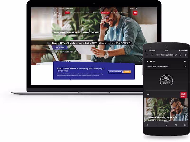 Cover image for Marco Office Supply  Website