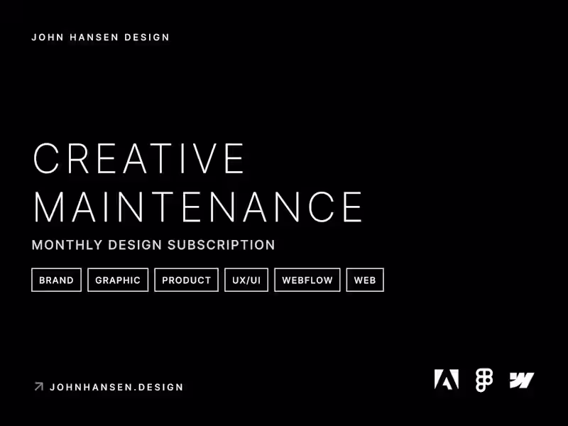 Cover image for Creative Maintenance Monthly Design Subscription