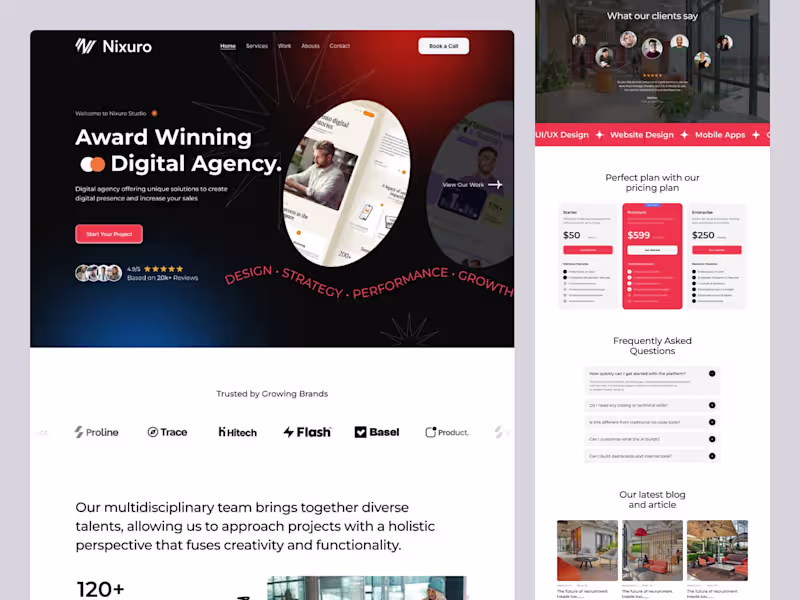 Cover image for Digital Agency Website Landing Page