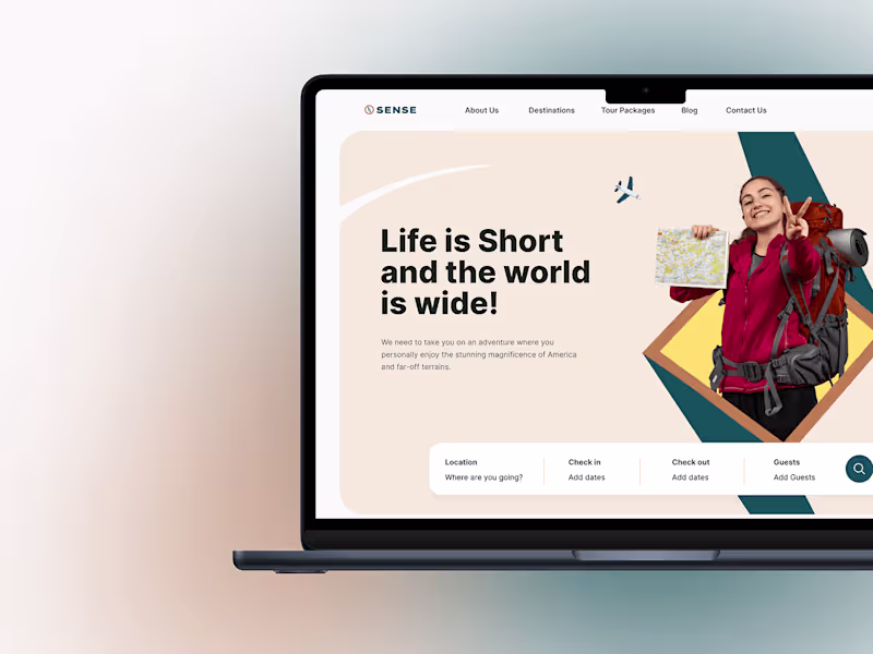 Cover image for Sense: Uncover Your Travel Desires - Landing Page UI :: Behance