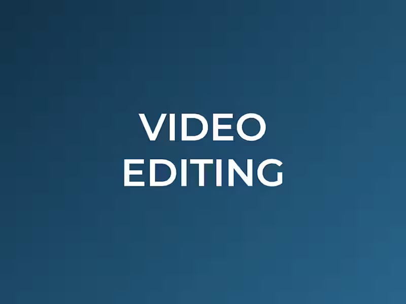 Cover image for Video Editing