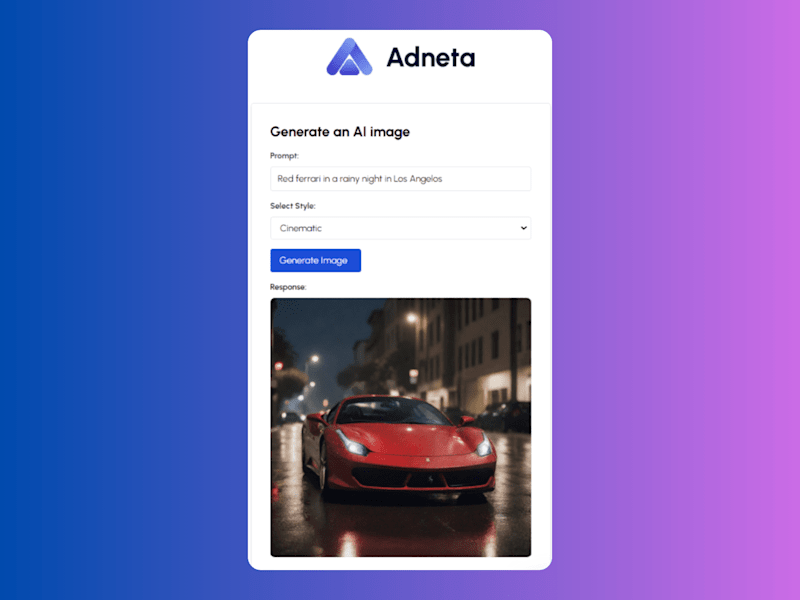 Cover image for Adneta - Image Generation AI