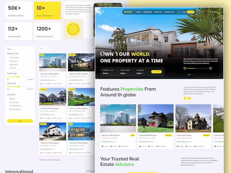 Cover image for Property Landing Page UI Design