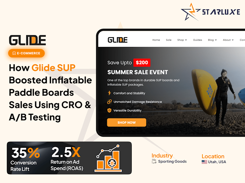 Cover image for GlideSUP | Shopify Plus | Conversion Rate Optmization | Redesign