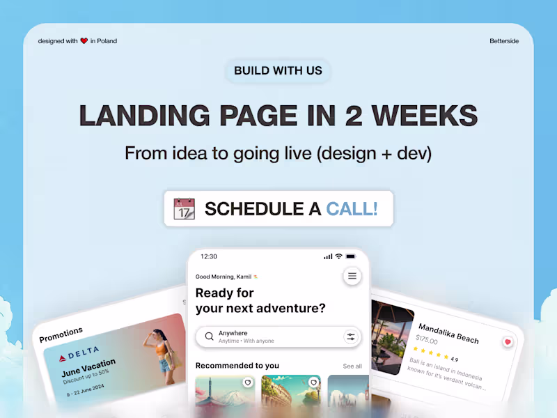 Cover image for Landing page in 2 weeks - Design + Development