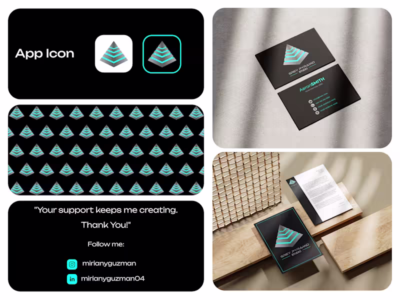 Cover image for A modern, minimal logo created for Grey Pyramid Studio, a br...