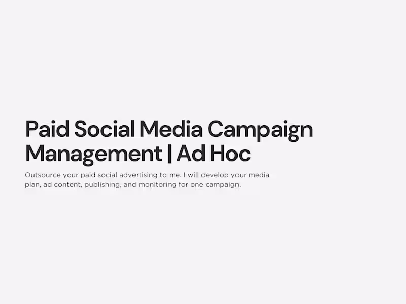 Cover image for Full Paid Social Media Campaign Management | Ad Hoc