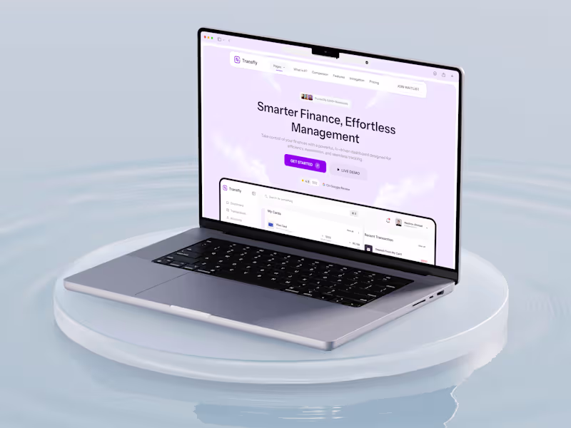 Cover image for Transfly – AI-Powered Finance Landing Page