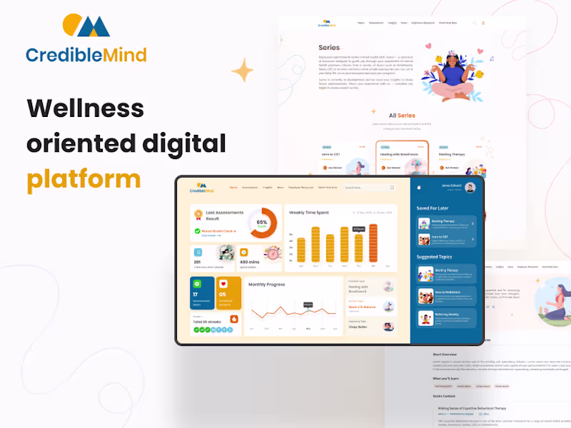 Cover image for Credible Mind – Mental Wellness Website UI / UX Design
