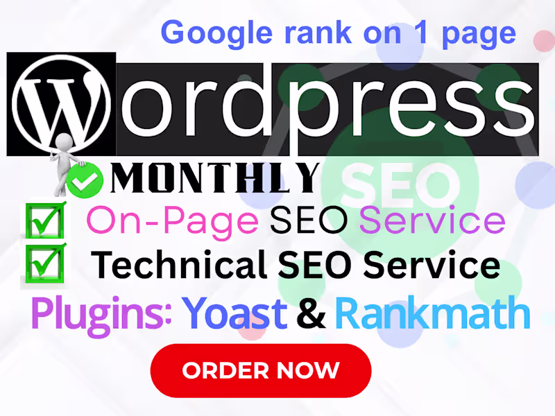 Cover image for Monthly Wordpress On-Page SEO & Technical SEO Service.
