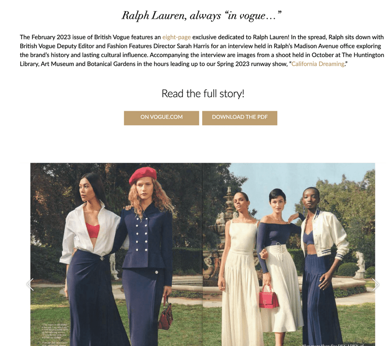 Cover image for Ralph Lauren | Marketing Content