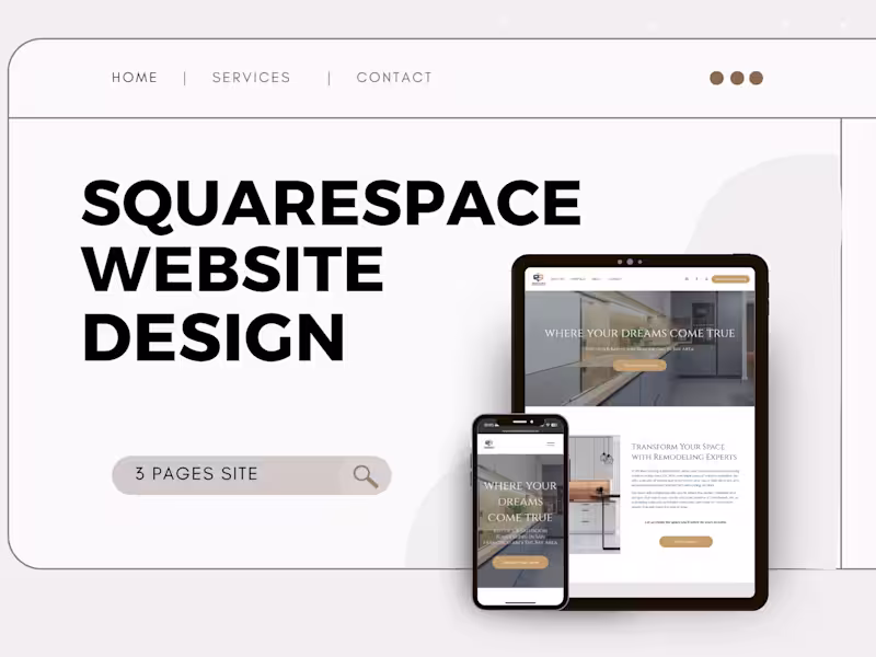 Cover image for SquareSpace Website Design (3-pages site) with basic SEO