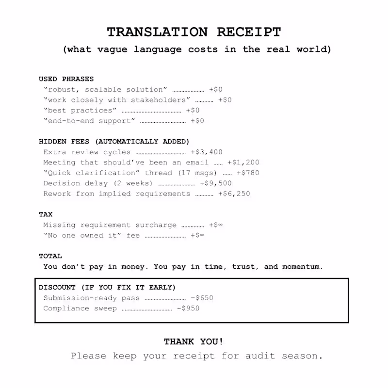 Cover image for Translation Receipt: What Vague Language Really Costs