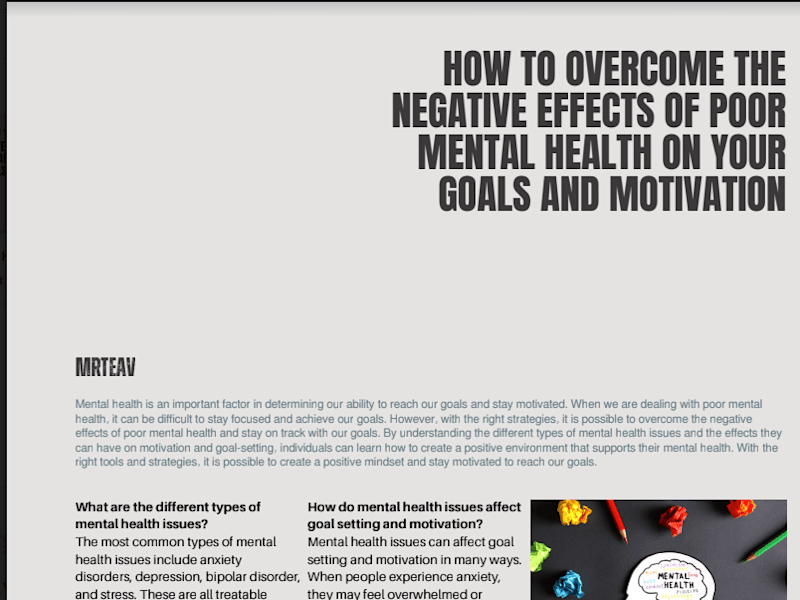 Cover image for Article on Mental Health