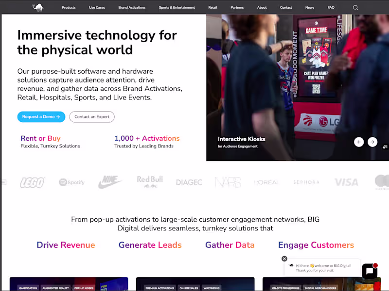 Cover image for BIG Digital Corp’s website presents