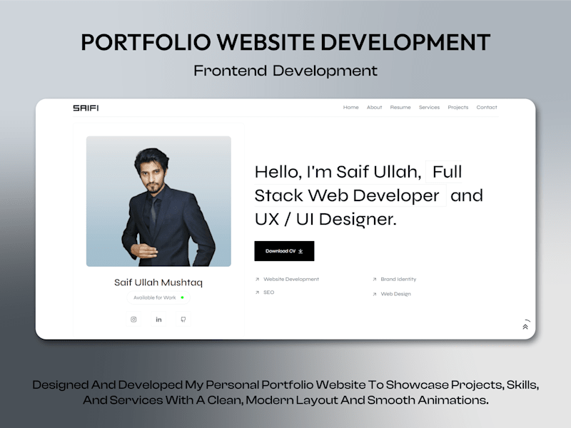Cover image for Portfolio Website - Design & Development 
