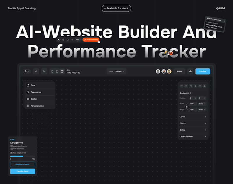 Cover image for AI Website Builder and Tracker Web App - Case Study