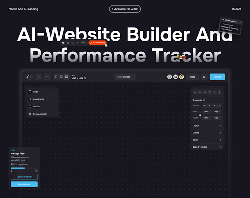 Cover image for AI Website Builder and Tracker Web App - Case Study