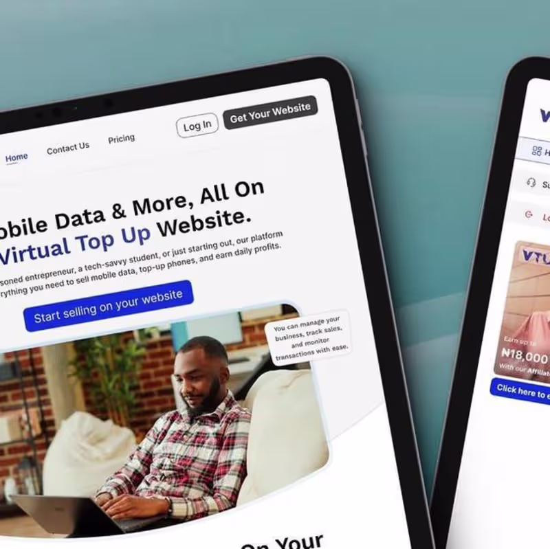 Cover image for Landing Page design for VTU Portal NG