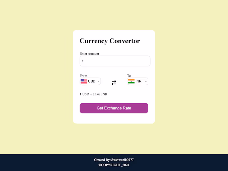 Cover image for Currency Converter Project